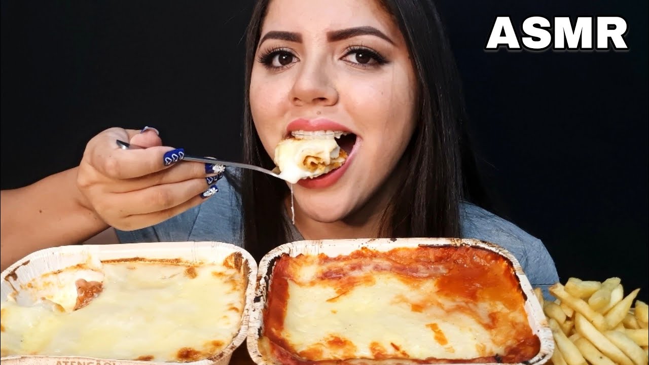 ASMR COMIDA  - LASANHA DE MICROONDAS BOLONHESA E PRESUNTO E QUEIJO (MUKBANG BRASIL)