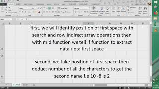 Split names vertically across cells (array operation)