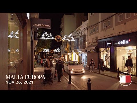 [🇲🇹4K] Christmas Night | Sliema Malta Europe | NOV 2021 (マルタ クリスマス)