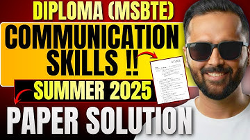 Communication Skills | Summer 2025 Paper Solution | MSBTE | Pradeep Giri Sir