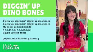 Diggin' Up Dino Bones | Rhythm Stick Dinosaur Song for Storytime and Circle Time | La La Librarian