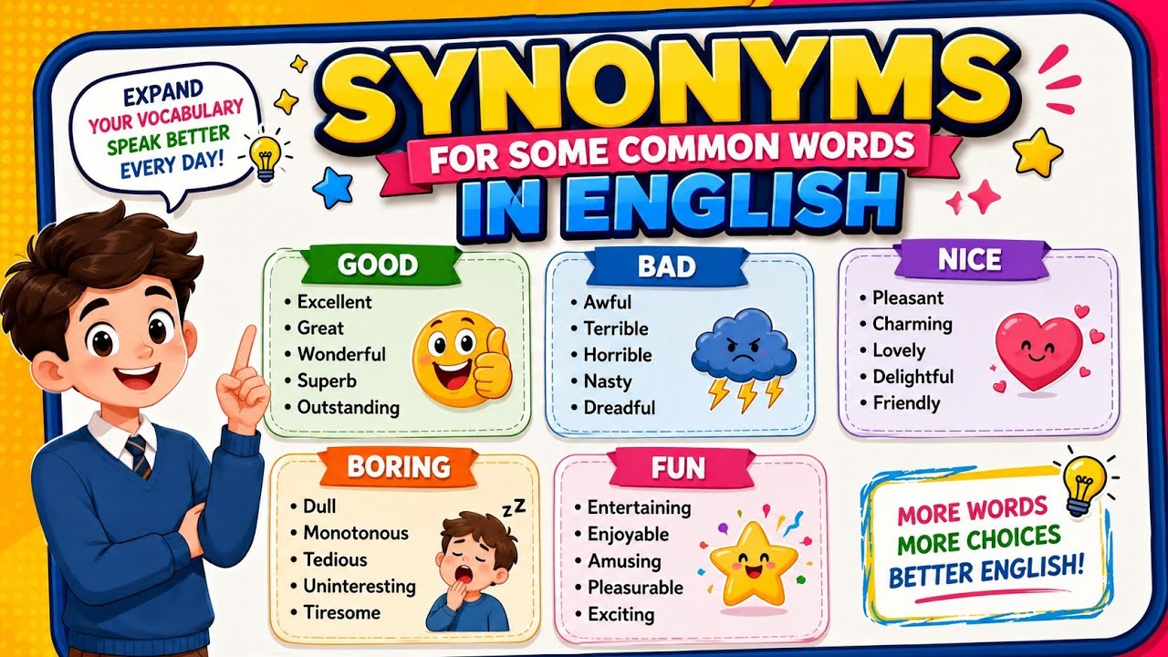 English Conversation Practice | Daily Speaking Using Synonyms for ...