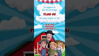invitacion en video de la granja de zenon 🐴🐮 #invitacionesenvideo #invitacionvideo #lagranjadezenón