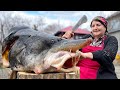 Grandmas monster sturgeon head soup recipe unique fish cooking technique