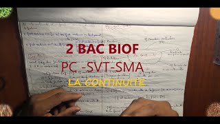 La Continuite 2 BAC BIOF (PC-SVT-SMA)