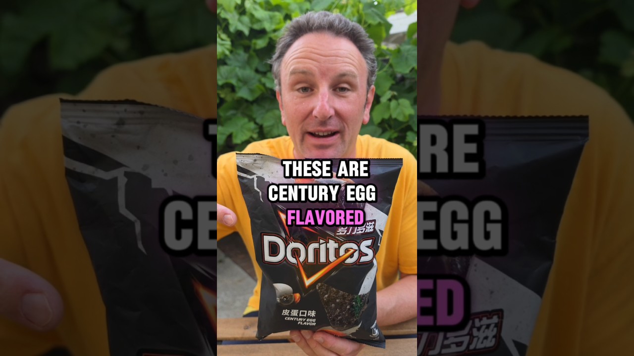 Eating CENTURY EGG DORITOS Made in Taiwan 🇹🇼