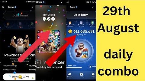 August 29th GEMZ Daily Combo & Cipher Solution | 29th August Today  (5000000 Coins