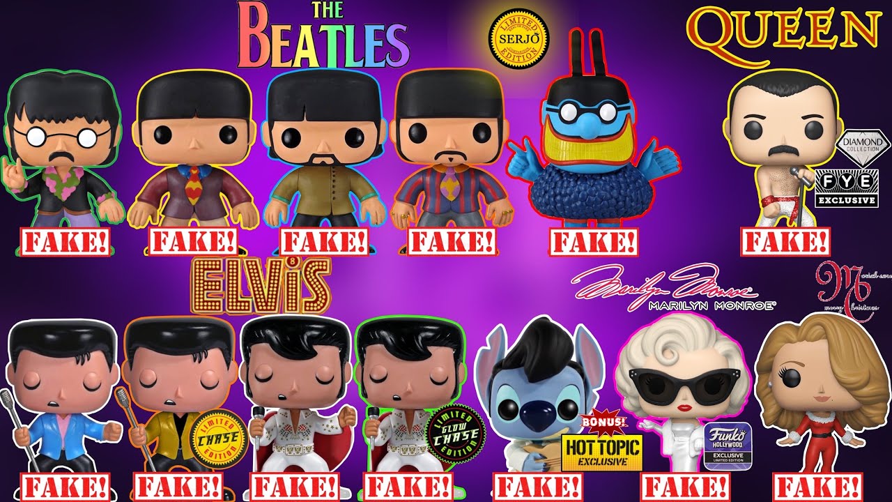 Comparisons of all fakes by Funko POP! Wednesday + Bonus 