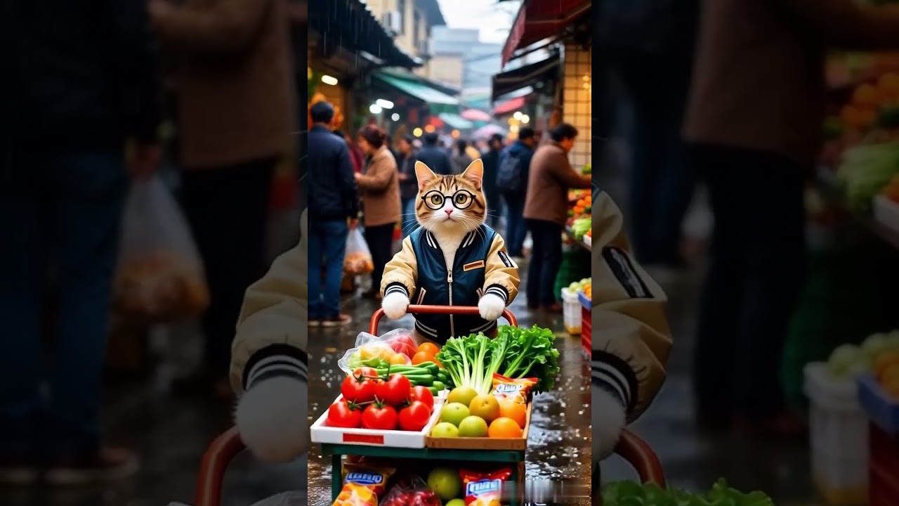 selling vegetable #cat #kucing