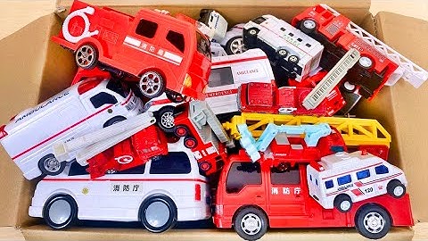 Check the ambulance and fire engine minicars from the toy box! Emergency run on the slope!