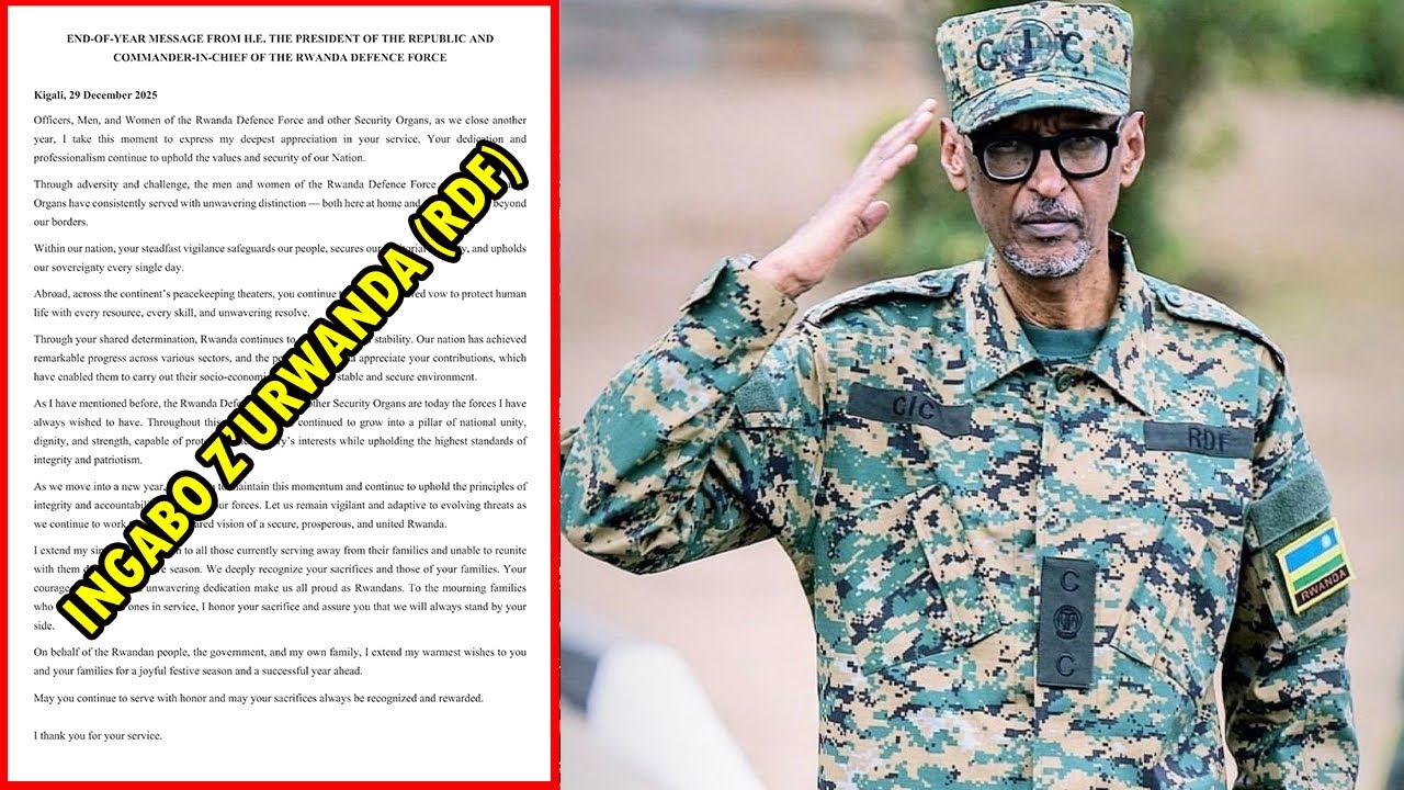 UBUTUMWA BWA H.E Paul KAGAME BUSOZA UMWAKA KU NGABO Z'URWANDA RDF ...