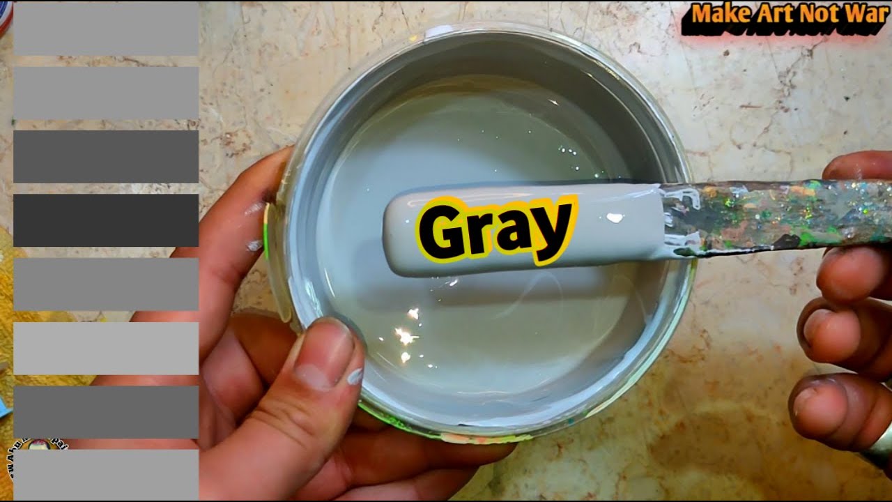 طريقة تلوين اللون الرمادي من اول الاوف وايت جراي إلي الرمادي الغامق يدويا باحترافية