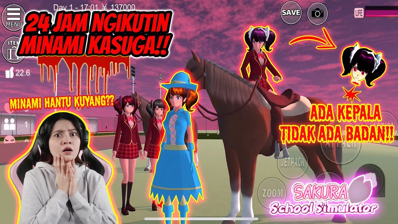 24 JAM NGIKUTIN MINAMI KASUGA!! KATANYA DIA HANTU KUYANG?? SAKURA SCHOOL SIMULATOR INDONESIA-Part 60