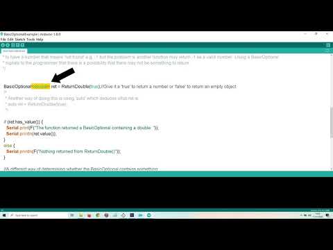 Free Arduino library BasicOptional tutorial