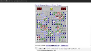 Minesweeper Intermediate 43 seconds