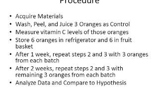 Vitamin C Levels in Oranges Over Time