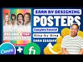 Step by Step Complete tutorial Poster Designing 🚀 | Earn $25/Poster | Canva and Fiverr