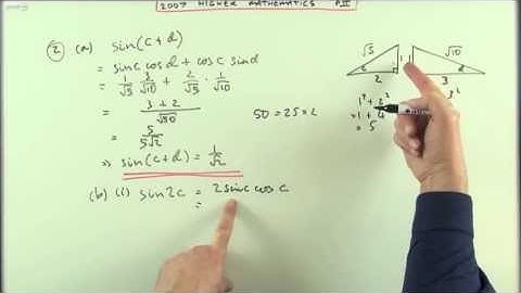 2007 SQA Higher Maths:  paper 2 no.2   Addition formulae