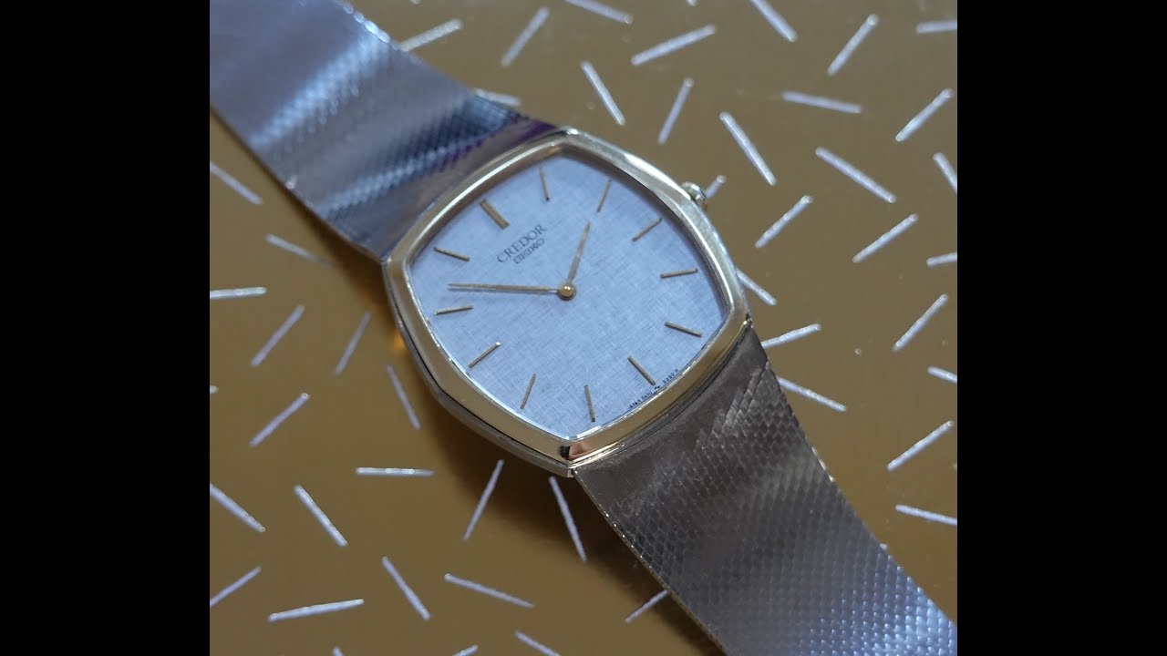 1982 Seiko Credor men's vintage watch with 14k gold bezel and