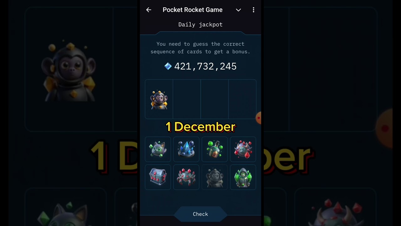 Pocket Rocket Daily Combo | 1 December | Pocket Rocket Combo Cards video |