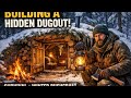 Building a Warm and Cozy Dugout for Survival. Log Shelter, Secret cave, Winter Bushcraft.