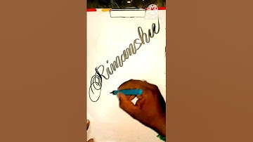 name writing/ rimanshu bamnia #shorts #calligraphy #art #cursive #letters #trending #write #ytshorts