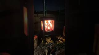 Phoenix wood stove cranked in