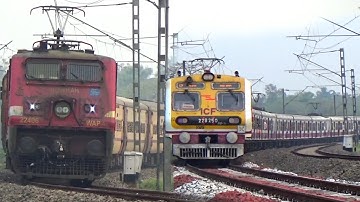 Highspeed Intercity Express & Aerodynamic Katwa Howrah EMU Local Trains Skipping Huge Curve