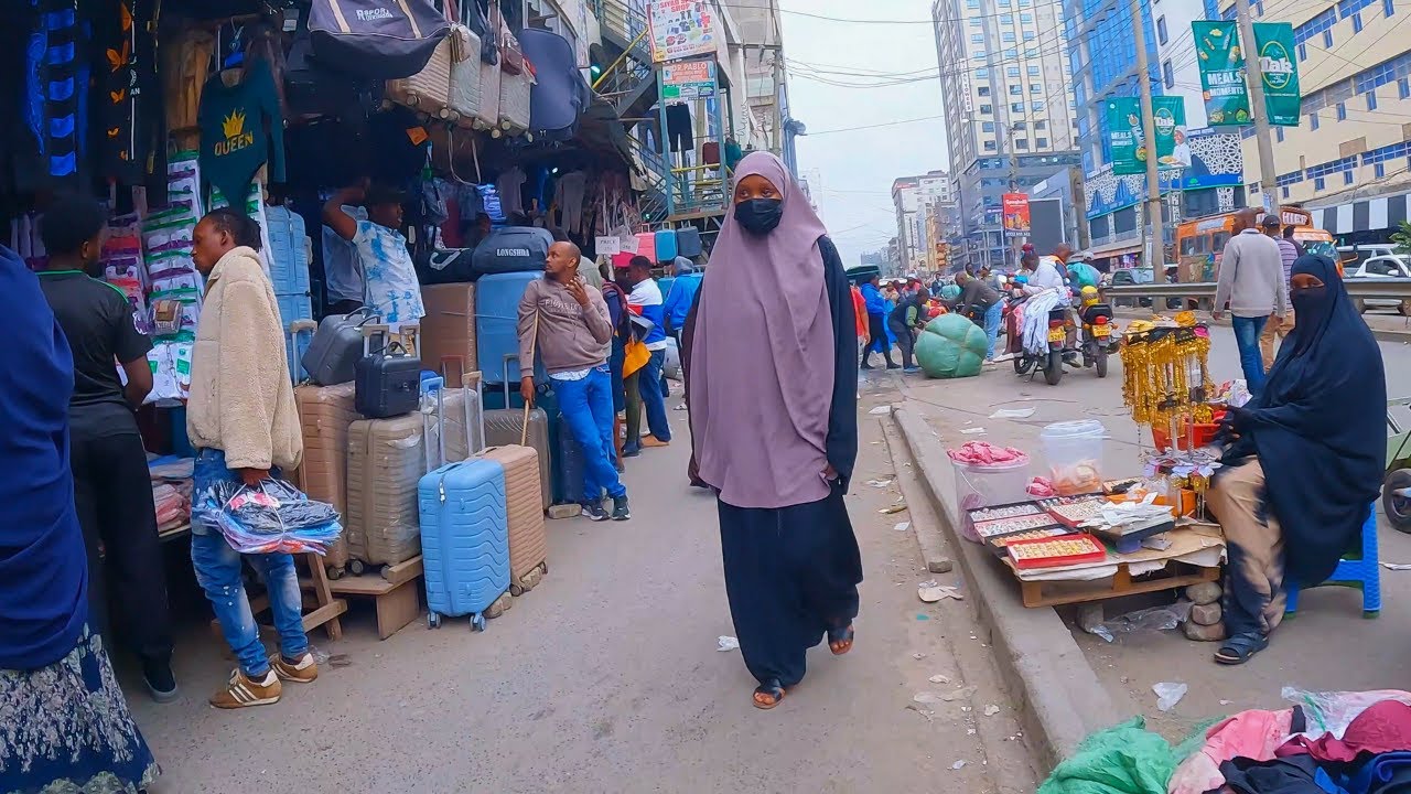 The streets of Eastleigh Nairobi Kenya on a cold July, feels like `winter`|4k street walk|