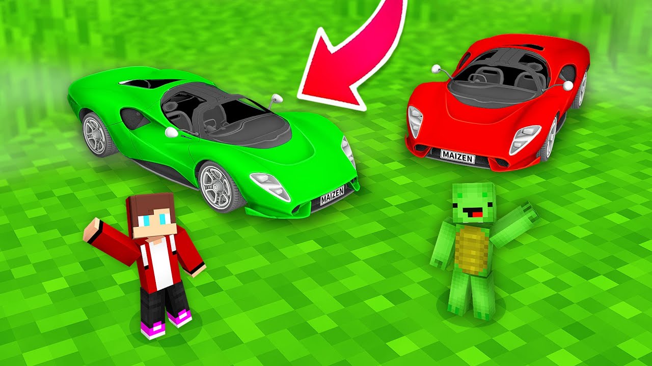 JJ TINY Car vs Mikey TINY Car Survival Battle in Minecraft Maizen