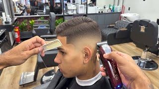 Como fazer degradê mid fade com corte na tesoura ✂️🚀