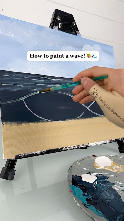 How to paint waves for beginners! 🎨🌊 #tutorials #easypainting #beachvibes #acrylicpainting