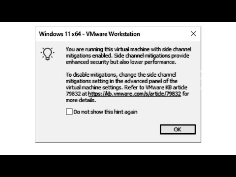 You Are Running This Virtual Machine With Side Channel Mitigations Enabled