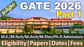 GATE 2026 - Part 1(Tamil)| Highlights | Eligibility | Papers | Exam Dates & Fees| Dr.S.Malligarjunan