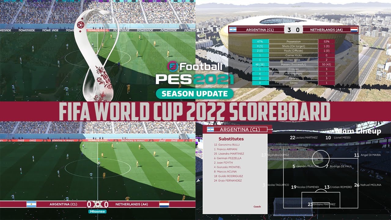 Pes 2021 New World Cup 2022 Scoreboard By Criss7z Youtube