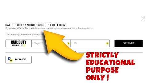 Heres how to delete any CODM account [ FOR EDUCATIONAL PURPOSE]