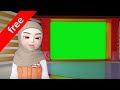 كروما و شاشة خضراء لشخصية انيميشن سيدة مجسمة تتحدث 21 Green Screen For An Animation Woman Talking