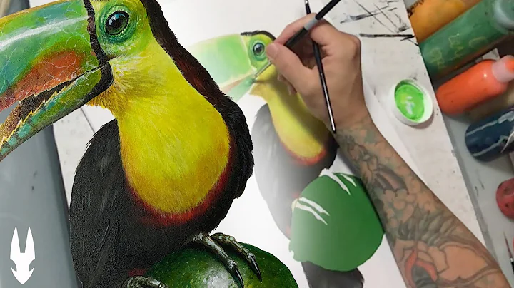 Time-Lapse Custom Acrylic Painting Video of a "Toucan and Lime"