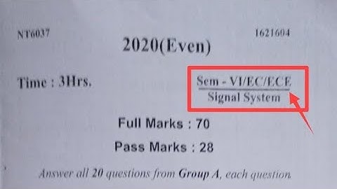 Signal System 2020 | Question Paper | MCQ discussion