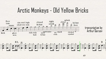 Arctic Monkeys - Old Yellow Bricks - Drum transcription, sheet music