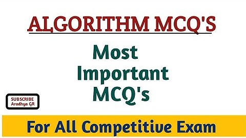 Algorithm MCQs|Computer MCQ |Competative exam|@CompBookAradhya