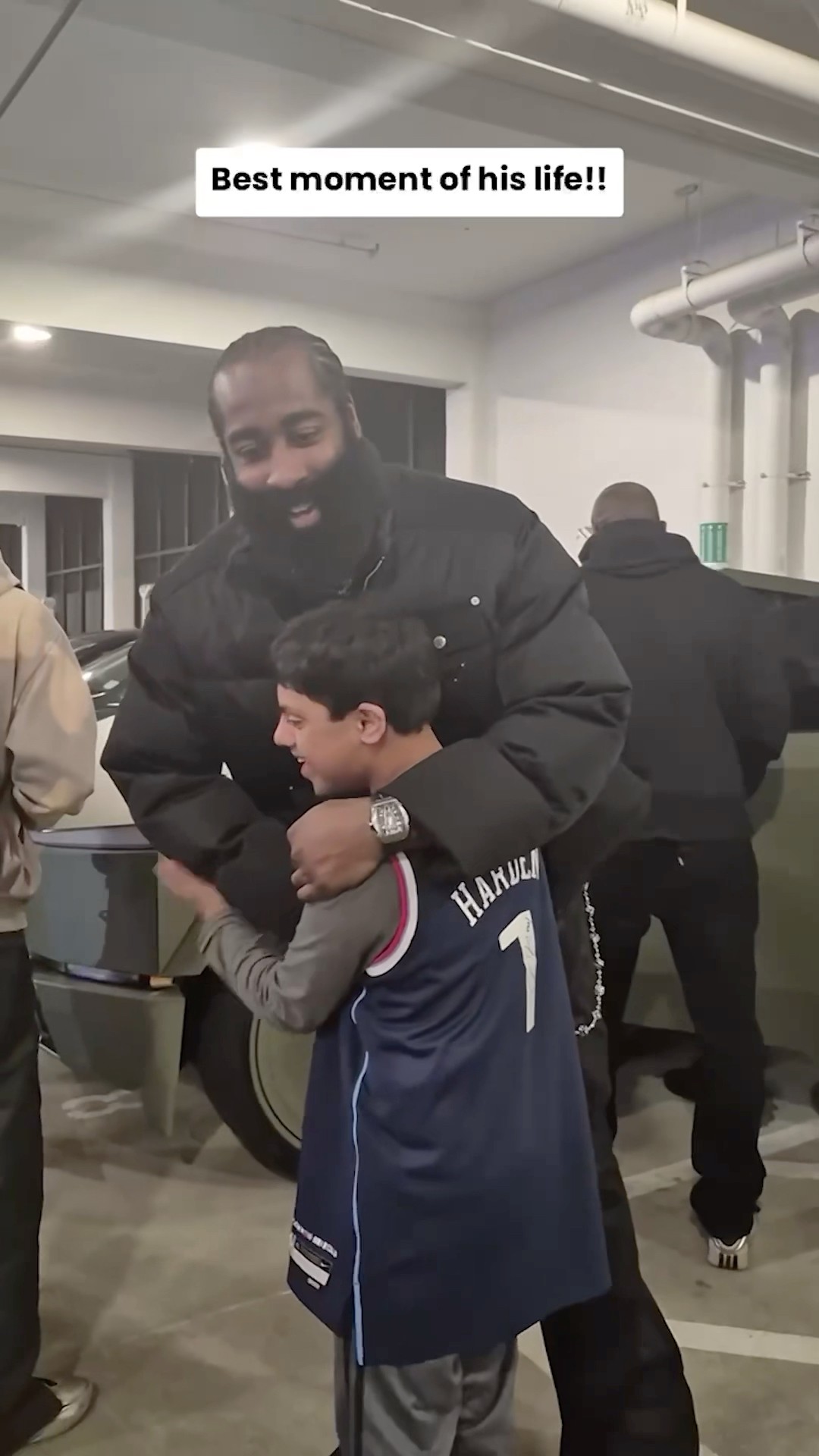 A wholesome moment between James Harden and his number one fan ?❤️ @nbacaresvideo