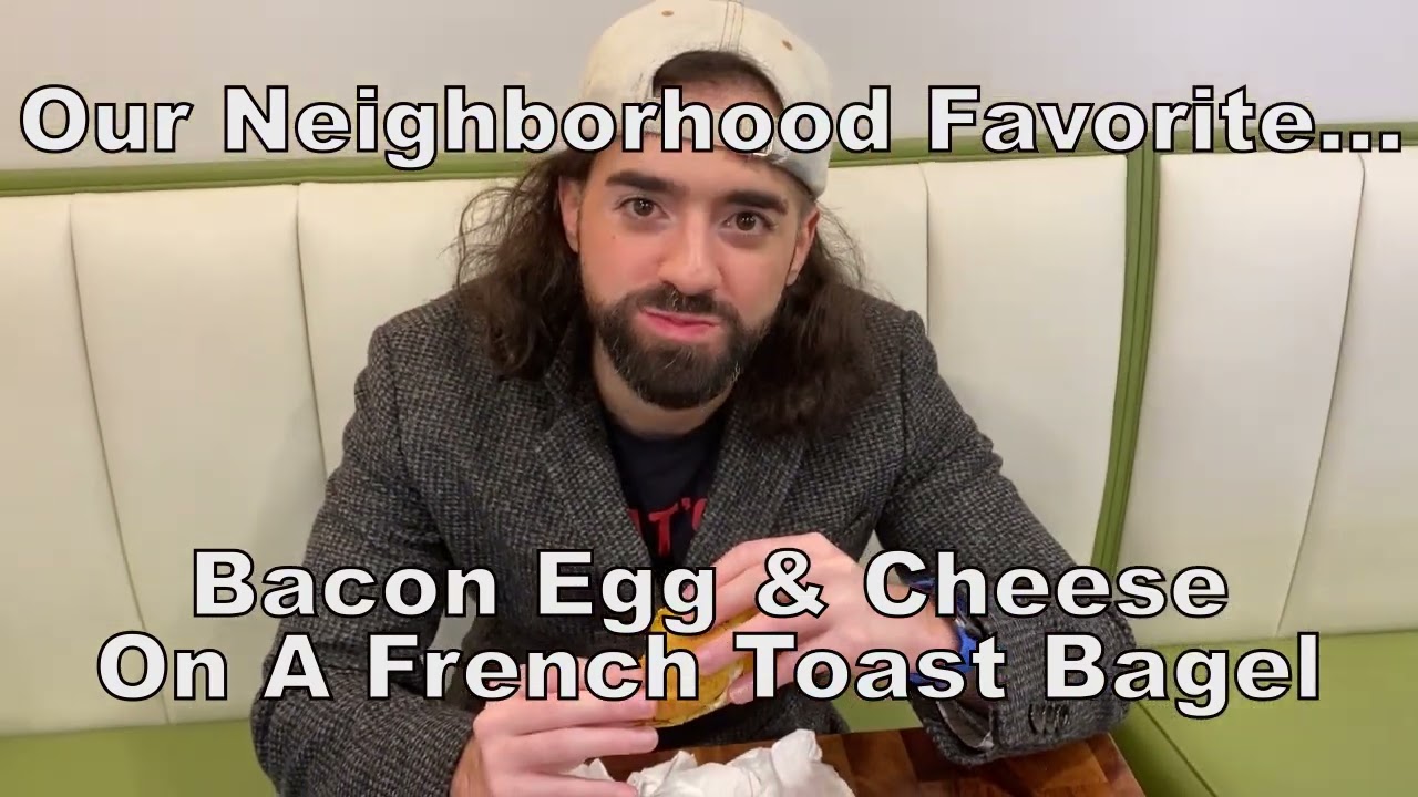Bacon Egg Cheese On A French Toast Bagel #BagelsNearMe Broad Nosh Bagel Deli Catering NYC