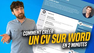 Comment Créer Un Cv Simple Et Rapide Sous Word En 2 Minutes