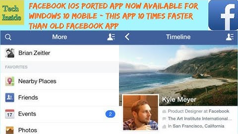 New Facebook App - IOS Ported-  Now available For Windows 10 Mobile
