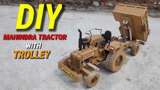 How To Make Rc Mahindra Tractor With Hydraulic Trolley From Cardboard And Homemade ll DIY 