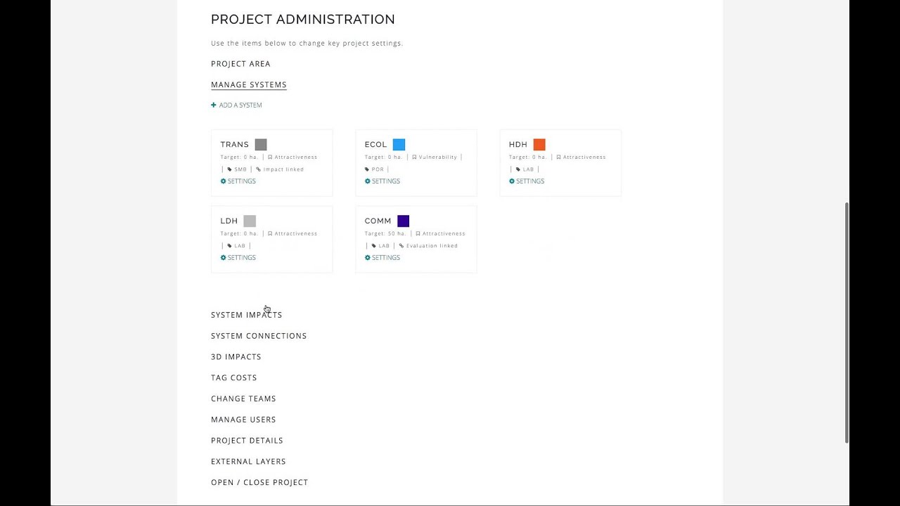 Project Administration: Change System Color