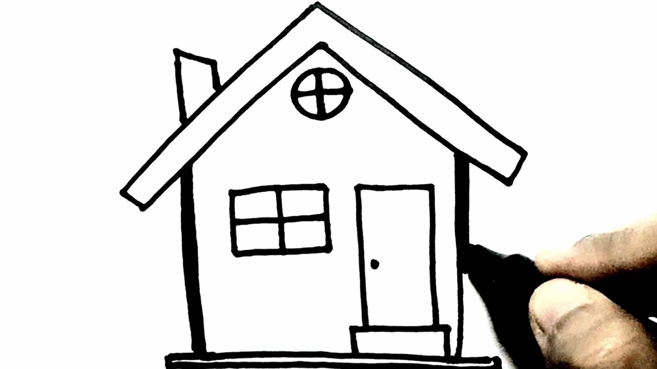 HOW TO DRAW A VERY SIMPLE HOUSE EASY HOUSE DRAWING