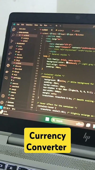 Make a currency converter app on javascript 😉 #coding #web development#trending #viral #html
