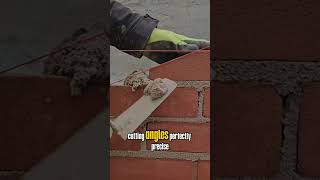 Precision Angled Brick Cutting Technique, Super Clean Results! #constructionworker #brickwork